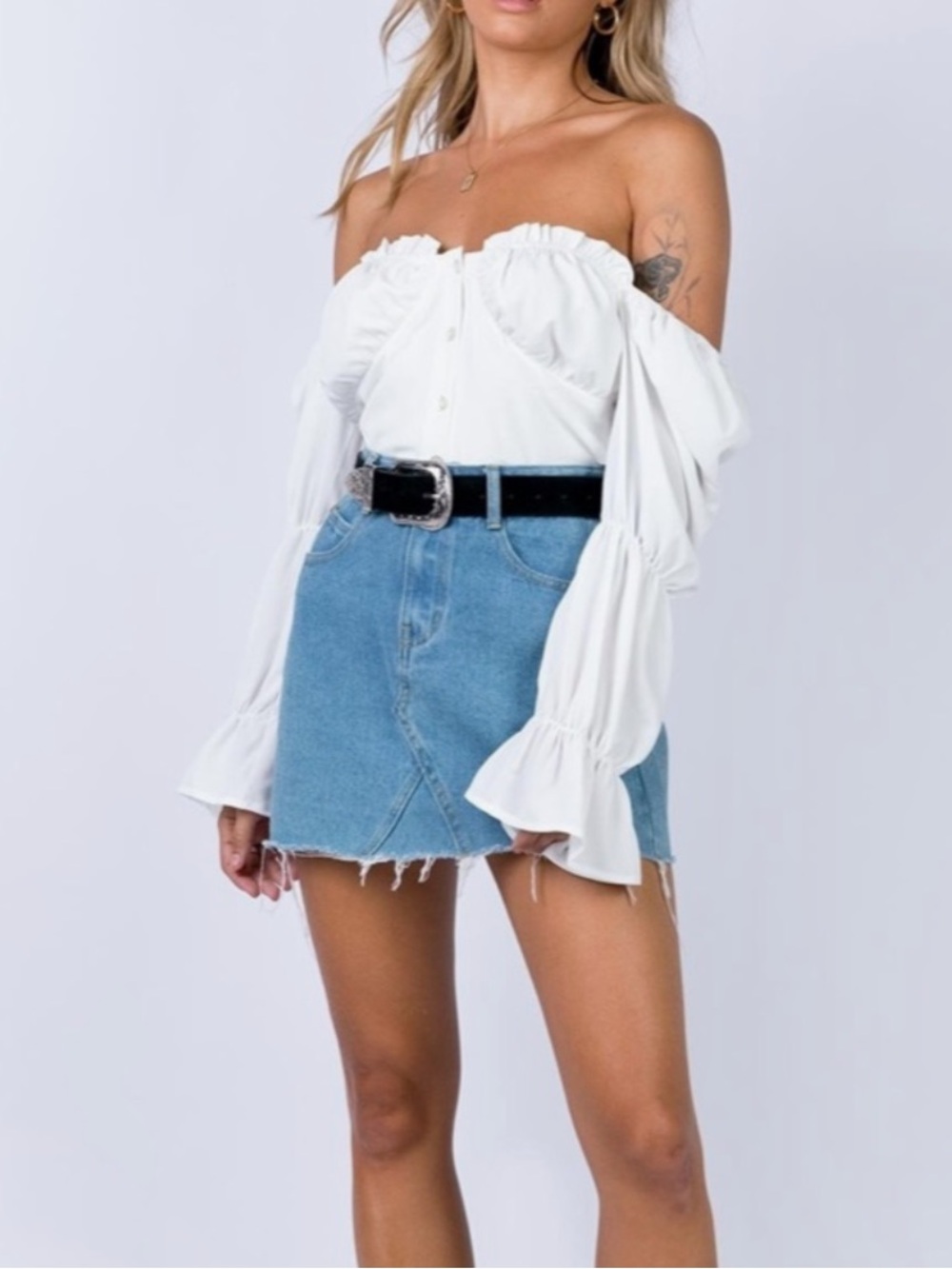 Princess Polly Hallie Denim Mini Skirt - Light blue - Picture 2 of 5